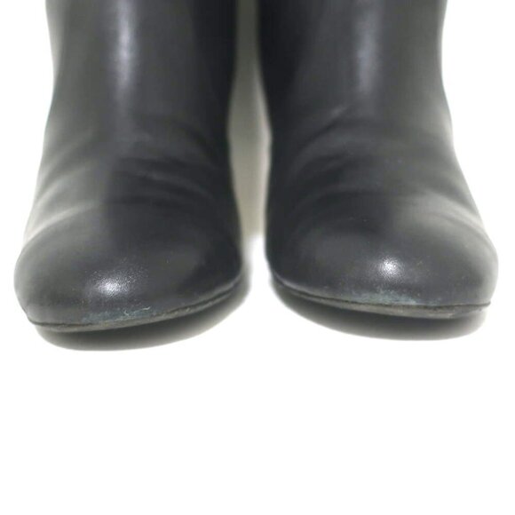 Chanel CC Chain-Trim Cap Toe Knee High Boots Black Leather Size 36.5 - Picture 5 of 15